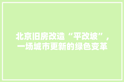北京旧房改造“平改坡”,一场城市更新的绿色变革 墙体维修