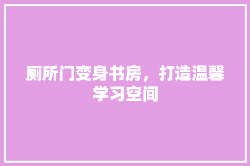 厕所门变身书房，打造温馨学习空间