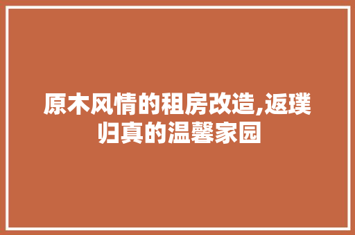 原木风情的租房改造,返璞归真的温馨家园