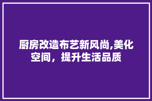 厨房改造布艺新风尚,美化空间，提升生活品质