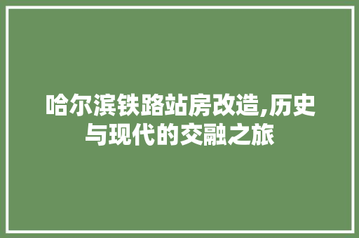 哈尔滨铁路站房改造,历史与现代的交融之旅