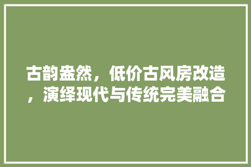 古韵盎然，低价古风房改造，演绎现代与传统完美融合 厨房维修