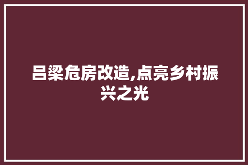 吕梁危房改造,点亮乡村振兴之光