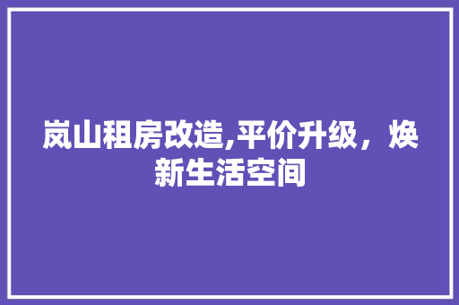 岚山租房改造,平价升级，焕新生活空间