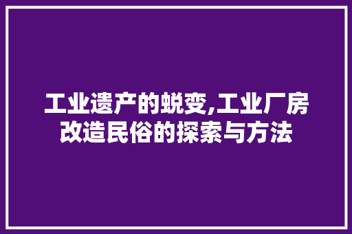 工业遗产的蜕变,工业厂房改造民俗的探索与方法 墙体维修