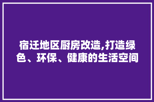 宿迁地区厨房改造,打造绿色、环保、健康的生活空间 厨房维修