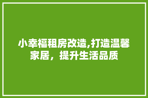 小幸福租房改造,打造温馨家居，提升生活品质 汽车维修