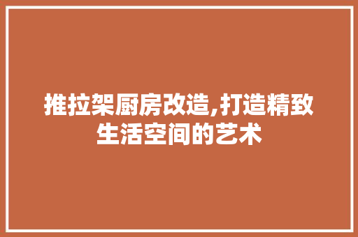 推拉架厨房改造,打造精致生活空间的艺术