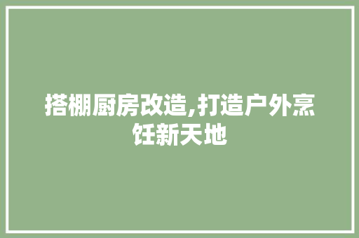 搭棚厨房改造,打造户外烹饪新天地 墙体维修