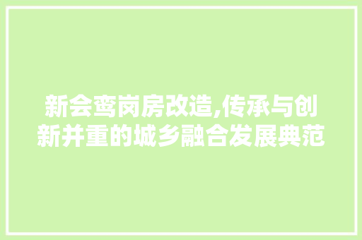 新会鸾岗房改造,传承与创新并重的城乡融合发展典范 墙体维修