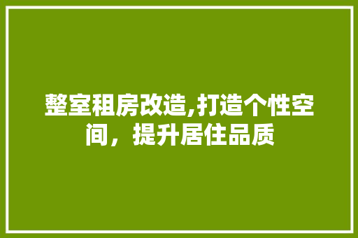 整室租房改造,打造个性空间，提升居住品质