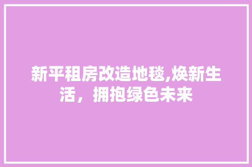 新平租房改造地毯,焕新生活，拥抱绿色未来 家电维修