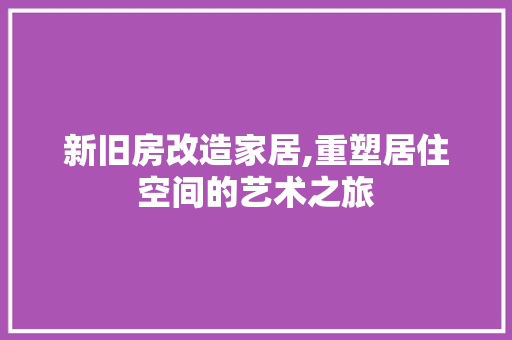 新旧房改造家居,重塑居住空间的艺术之旅