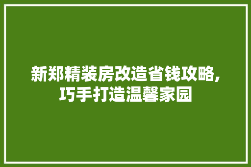 新郑精装房改造省钱攻略,巧手打造温馨家园 墙体维修