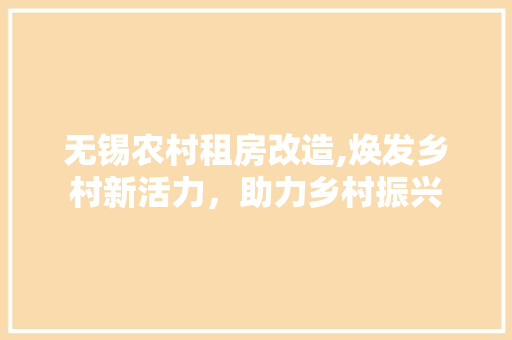 无锡农村租房改造,焕发乡村新活力，助力乡村振兴