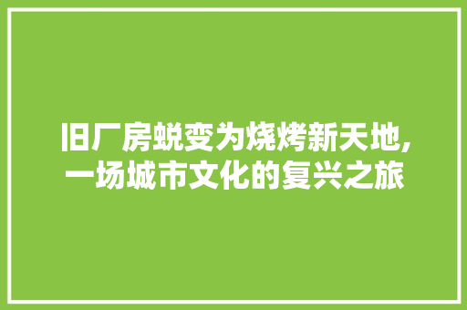 旧厂房蜕变为烧烤新天地,一场城市文化的复兴之旅