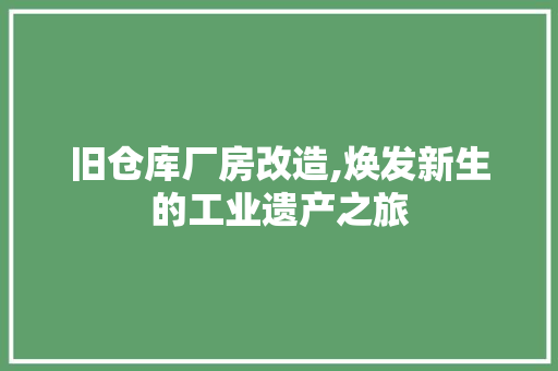旧仓库厂房改造,焕发新生的工业遗产之旅 墙体维修