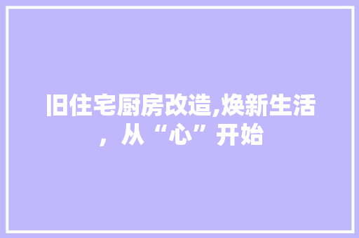 旧住宅厨房改造,焕新生活，从“心”开始