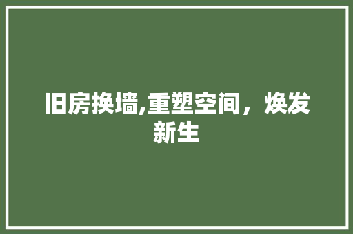旧房换墙,重塑空间，焕发新生 综合便民