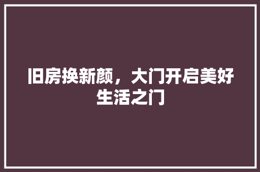 旧房换新颜，大门开启美好生活之门 综合便民