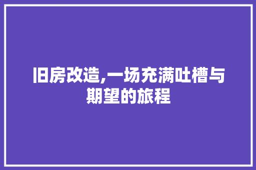 旧房改造,一场充满吐槽与期望的旅程 墙体维修