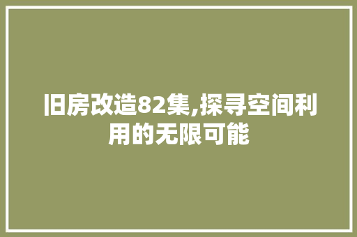 旧房改造82集,探寻空间利用的无限可能 墙体维修