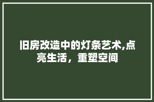 旧房改造中的灯条艺术,点亮生活，重塑空间 墙体维修