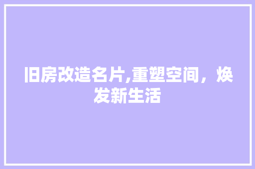 旧房改造名片,重塑空间，焕发新生活 墙体维修