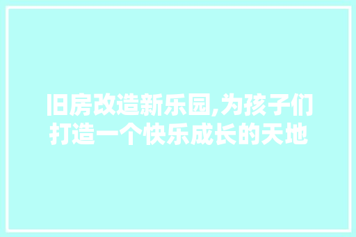旧房改造新乐园,为孩子们打造一个快乐成长的天地 墙体维修