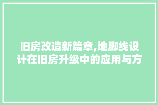 旧房改造新篇章,地脚线设计在旧房升级中的应用与方法 家电维修